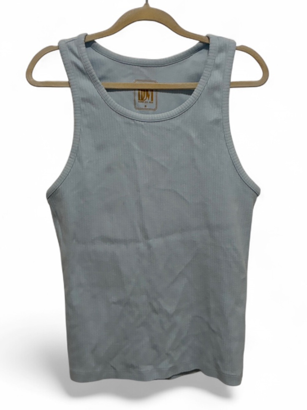 Light Blue Ribbed Tank Top - Women